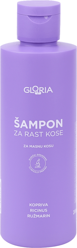 Šampon GLORIA za rast i masnu kosu 200ml-slika