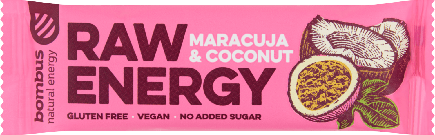 BOMBUS raw energy bar marakuja kokos 50g-slika