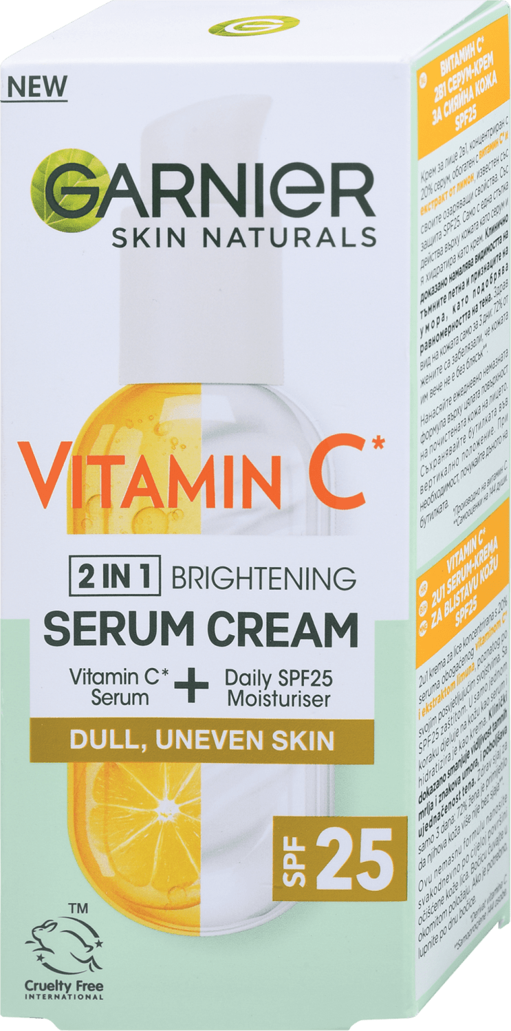 GARNIER 2u1 serum krema za lice vitamin C SPF25 50ml-slika