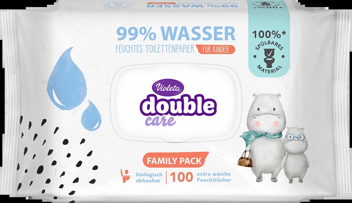 Vlažni toalet papir VIOLETA 99% voda double care 100kom-slika