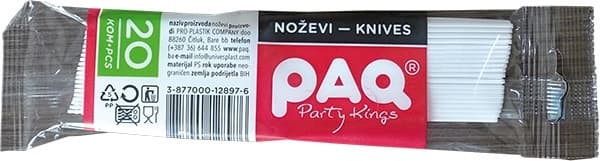 Plastični noževi PAQ 20kom beli-slika