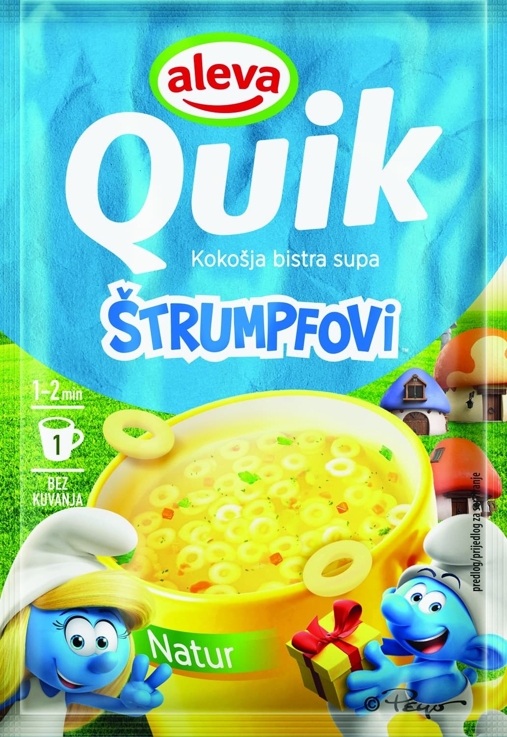 Instant supa QUIK Aleva Štrumpfovi kokošija bistra 12g-slika