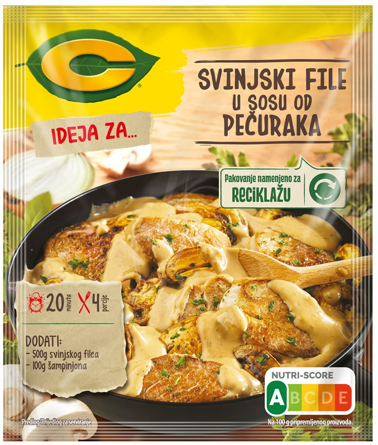 C IDEJA - SVINJSKI FILE U SOSU OD PEČURAKA 39G-slika