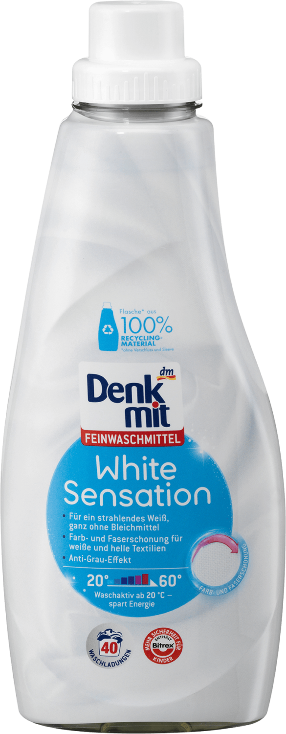 DENKMIT White sensation tečni deterdžent za beli veš 40 pranja-slika
