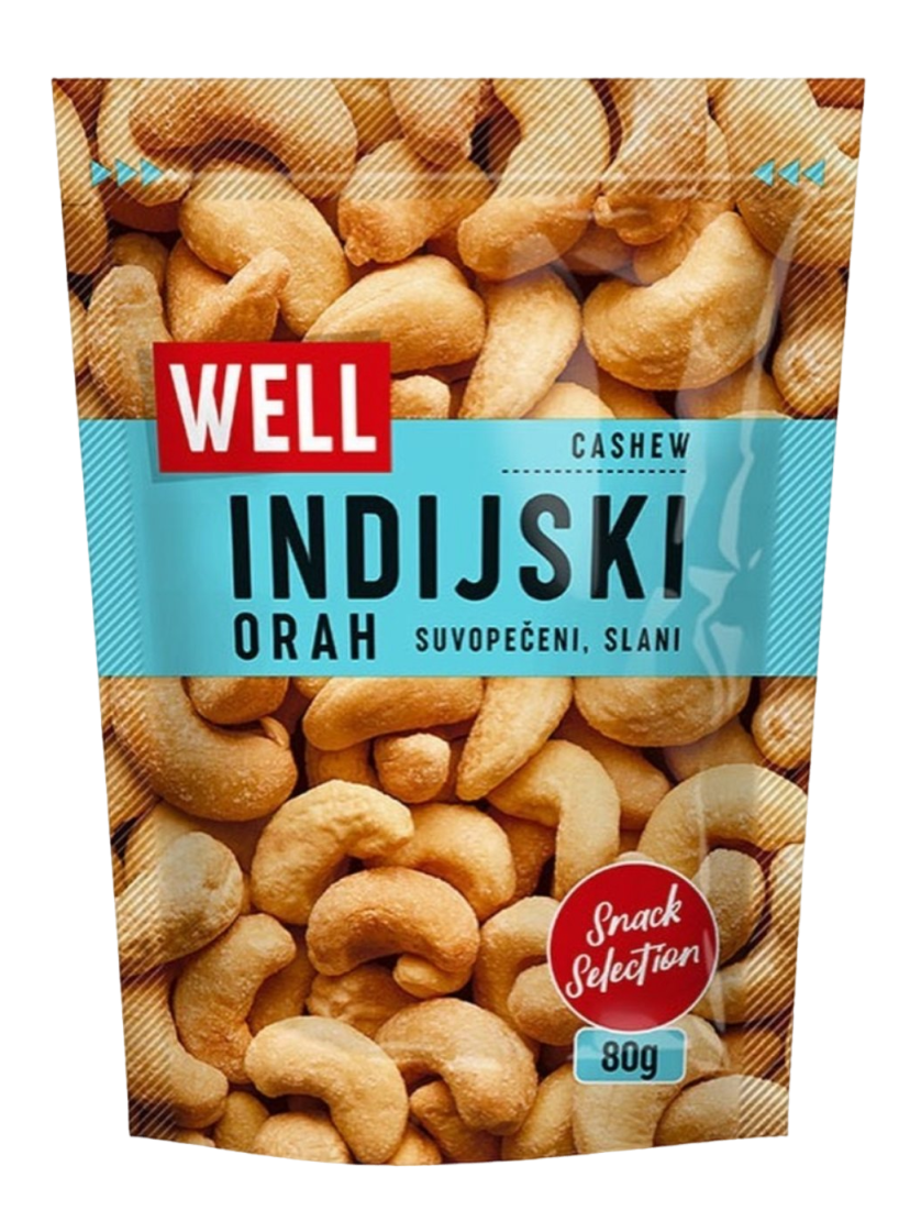 WELL INDIJSKI ORAH PECENI SLANI 80GR-slika
