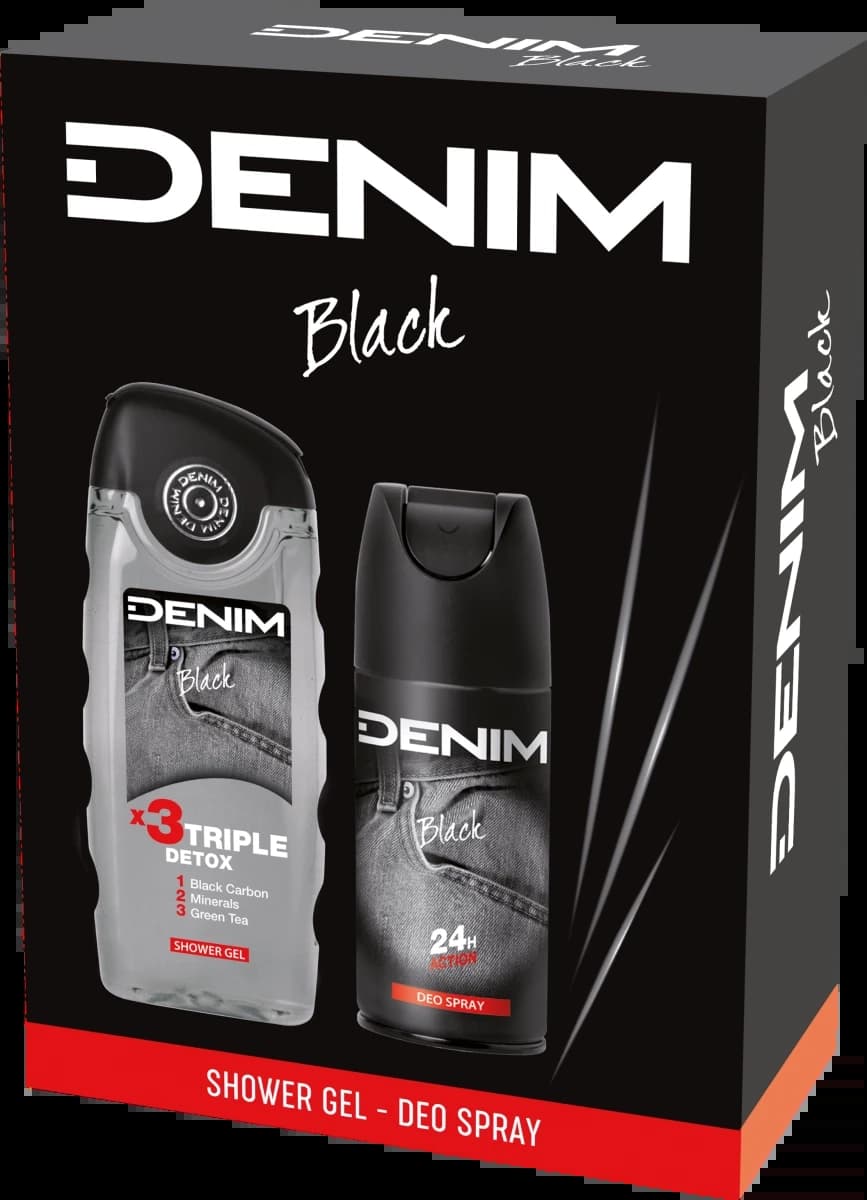 SET DENIM DEO+ GEL ZA TUŠIRANJE BLACK SARANTIS-slika