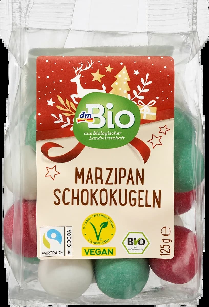 Bombonjera DM BIO čokoladne kuglice sa marcipanom 125g-slika