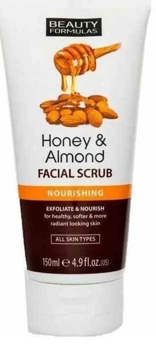 BEAUTY FORMULAS piling za lice med i badem 150ml-slika