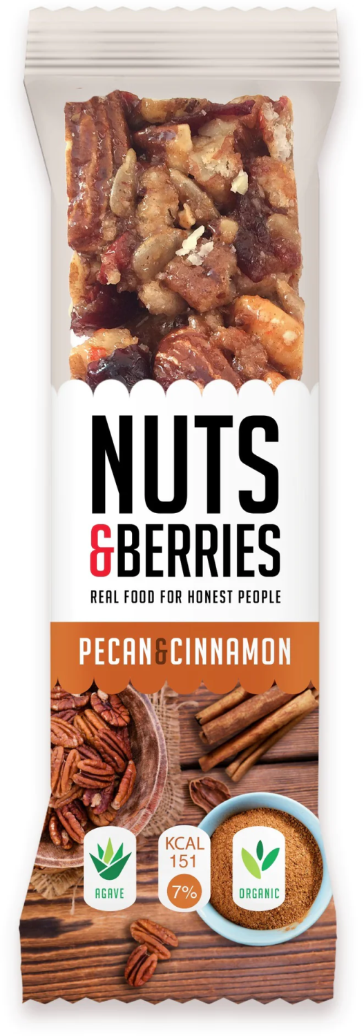 NUTS & BERRIES pecan & cinnamon bar 30g-slika