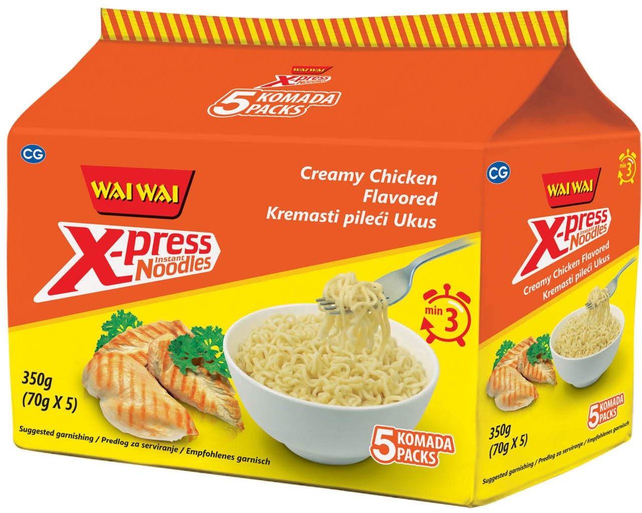 Nudle WAI WAI X-press piletina u krem sosu 350g-slika