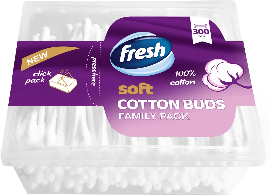 Štapići za uši FRESH cotton buds 300kom-slika