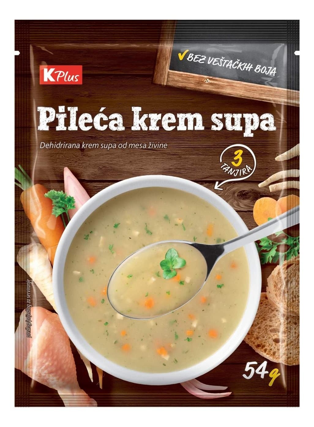 Krem supa K PLUS pileća 54g-slika