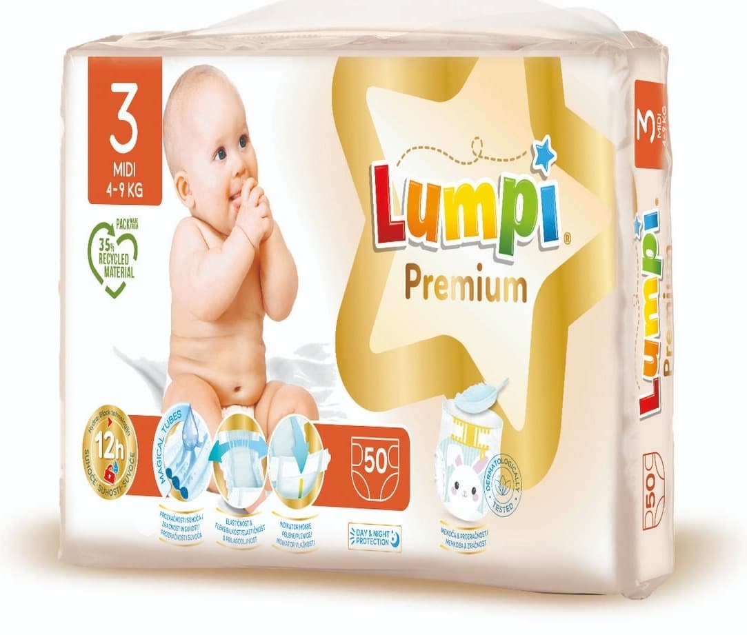 LUMPI pelene premium 3 midi 50kom-slika