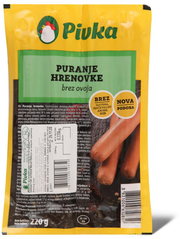 Cureca hrenovka Pivka 220g-slika