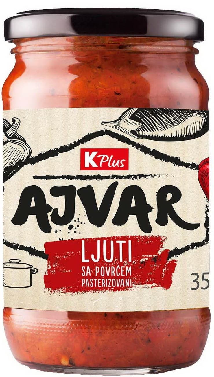 Ajvar K PLUS ljuti sa povrćem 350g-slika