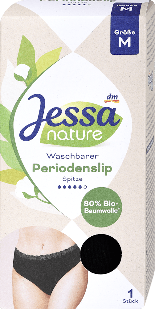 JESSA Nature višekratne menstrualne gaćice M crne 1kom-slika