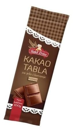 Kakao tabla BAKA ŽIVKA posna 100g-slika