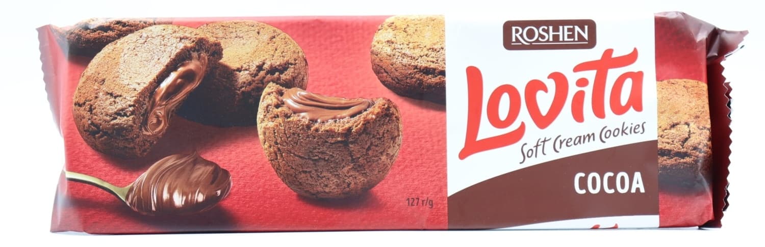KEKS LOVITA KAKAO KREM 127G ROSHEN-slika