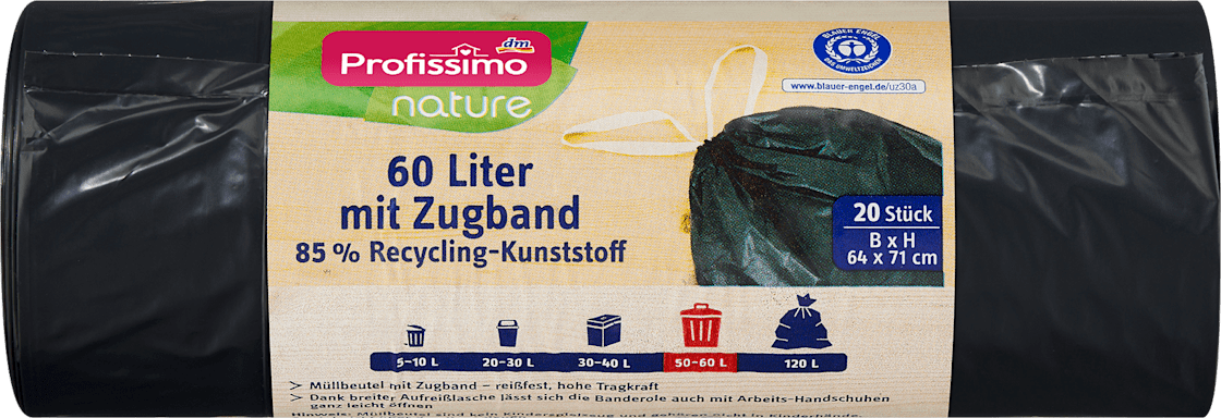 PROFISSIMO kese za smeće Nature recycling crne 60l 20kom-slika