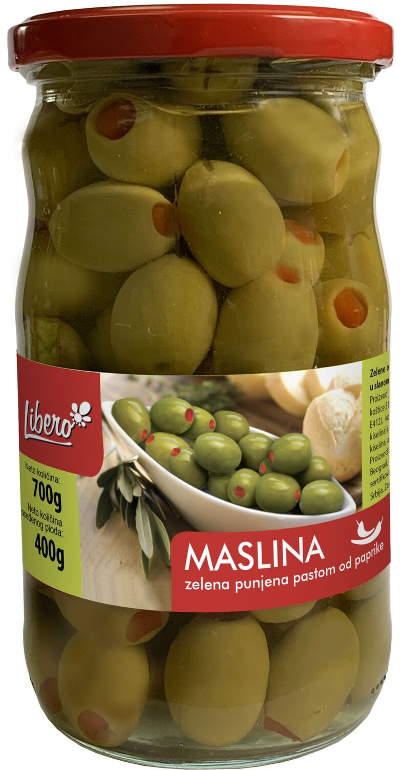 MASLINE ZELENE PAPRIKA 720ML LIBERO-slika