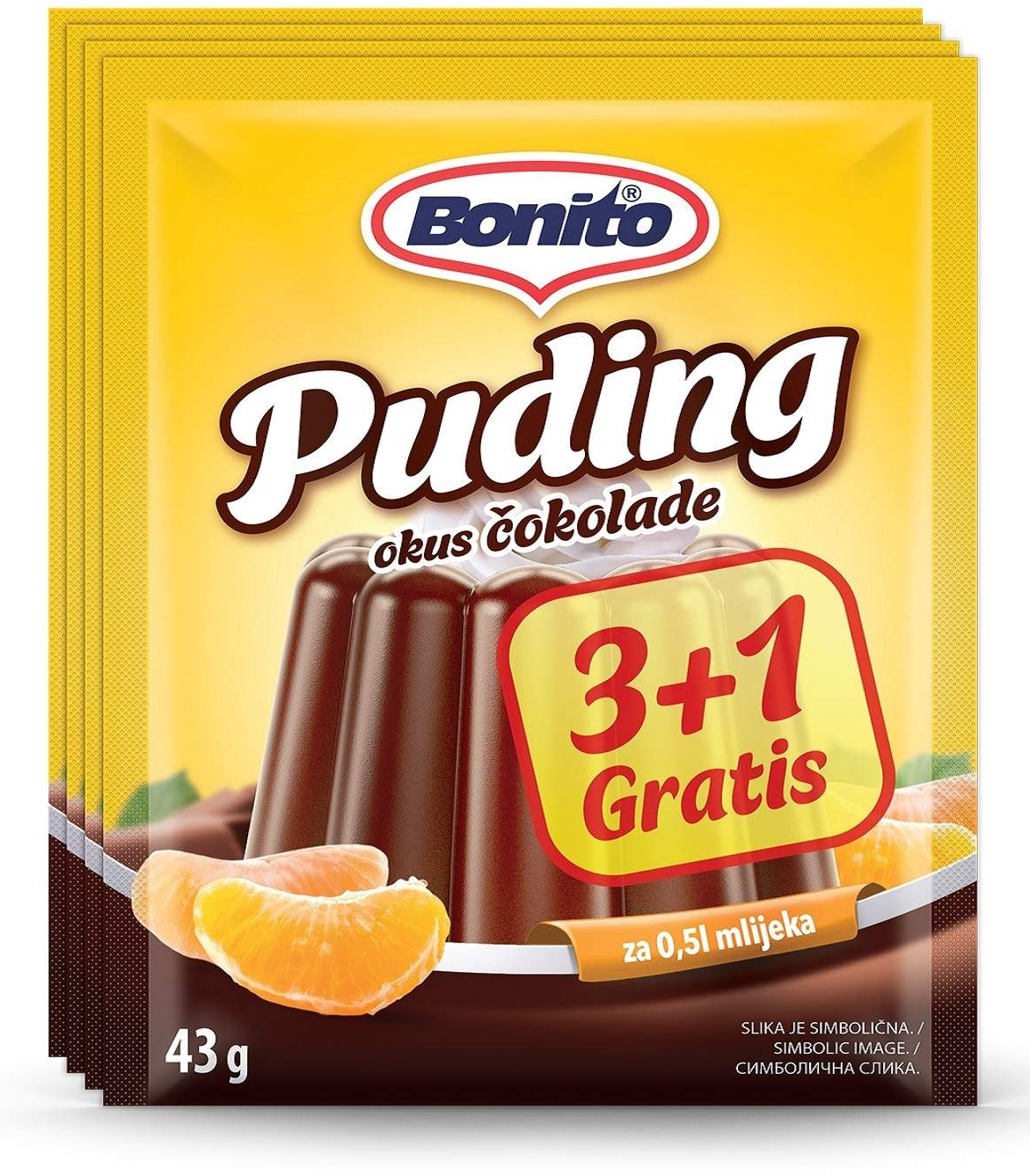 Puding čokolada BONITO 172g 3+1 gratis-slika