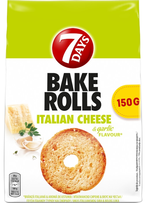 Dvopek parmezan i luk Bake rolls 150g-slika