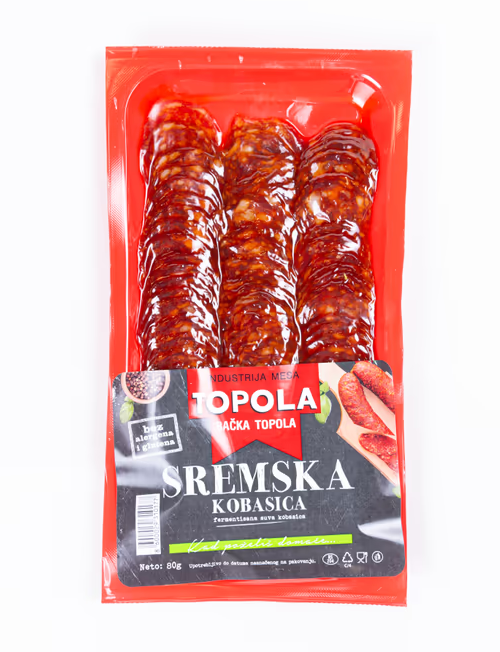 Sremska kobasica slajs IM Topola 80g-slika