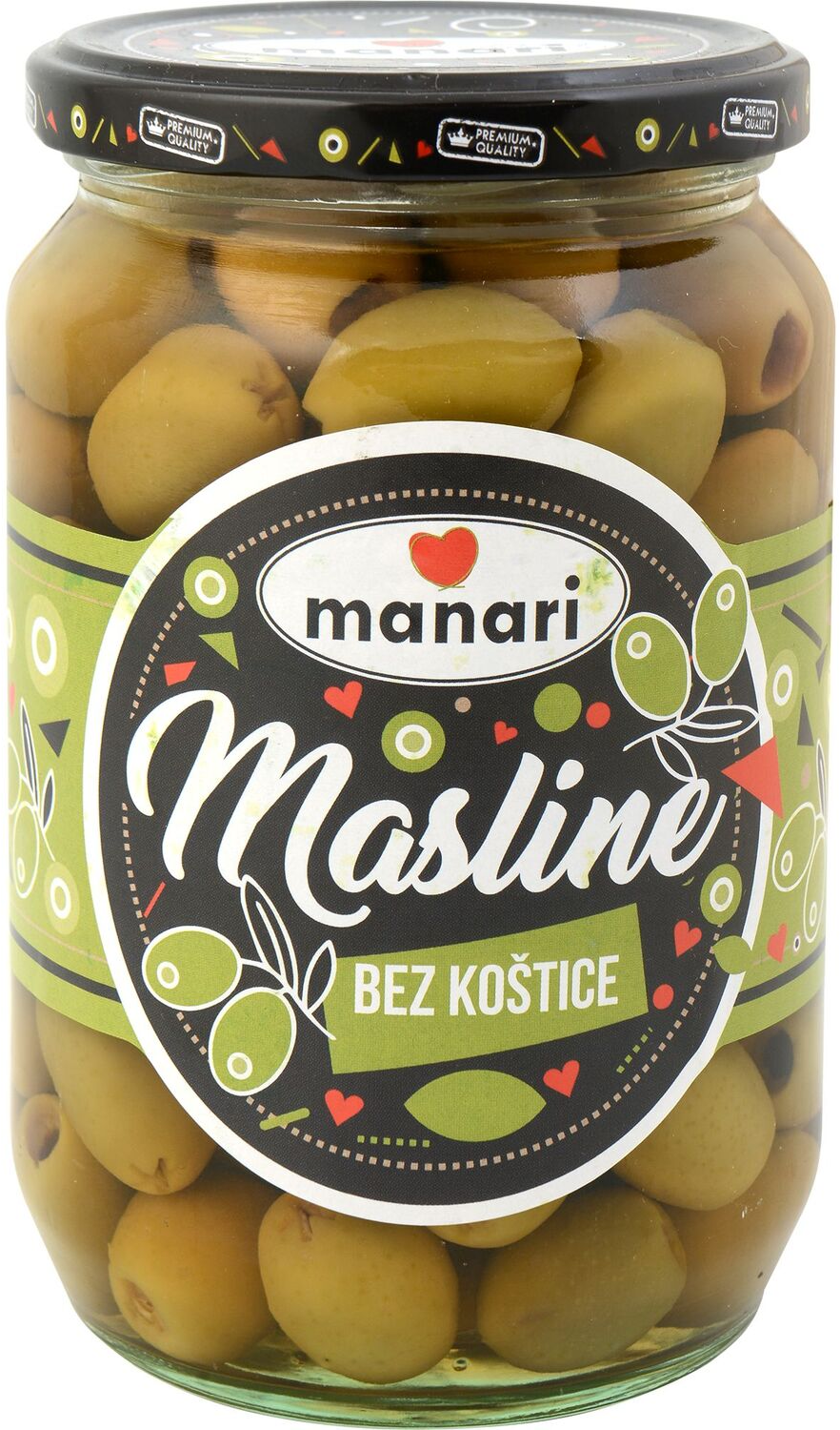Masline zelene bez kostice Manari 680g-slika