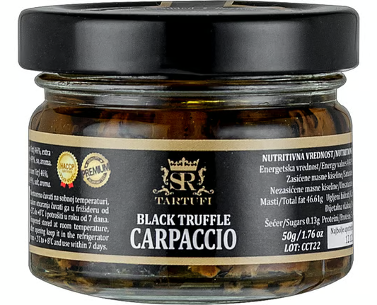 CRNI CARPACCIO 50GR LISTIĆI U ULJU TARTUFI U ULJU 50GR TARTUFI SR-slika