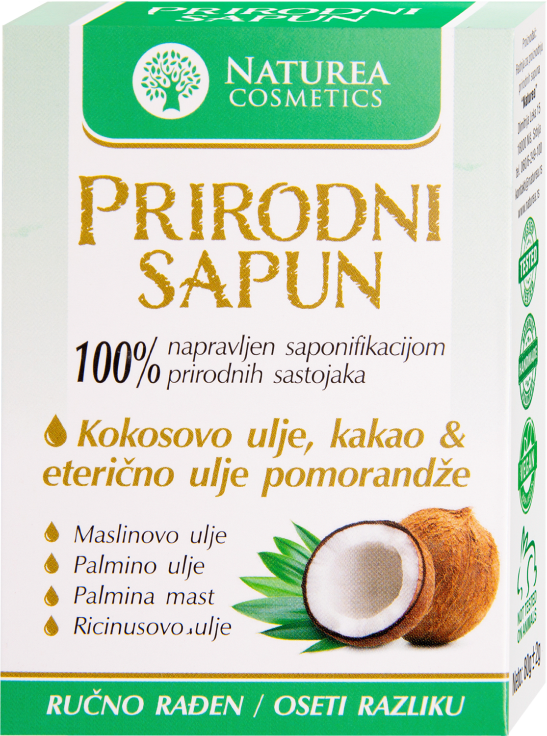 SAPUN KOKOSOVO ULJE 80G NATUREA-slika