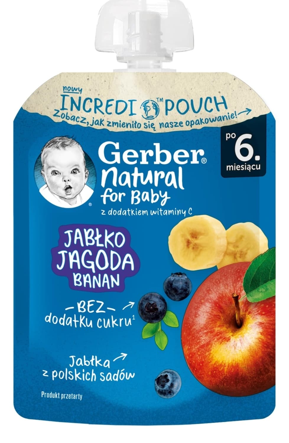 Pouch jabuka,borov.banana Gerber 80g-slika