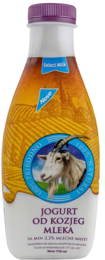 Koziji jogurt SELECT MILK 2,2%MM 750ML-slika