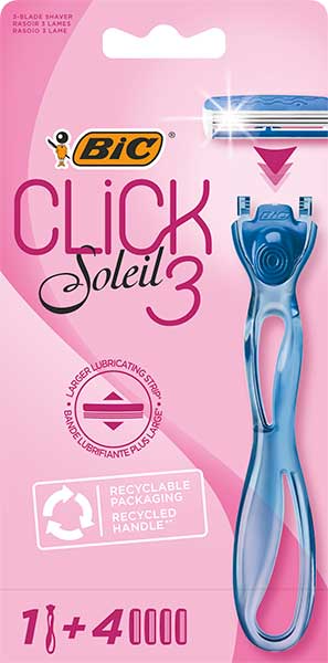 Brijac Click3 Soleil BIC rucica+4 dopune-slika