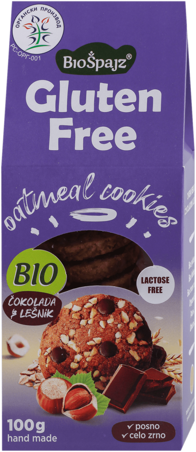 BIO ŠPAJZ organski ovseni keks čokolada lešnik 100g-slika