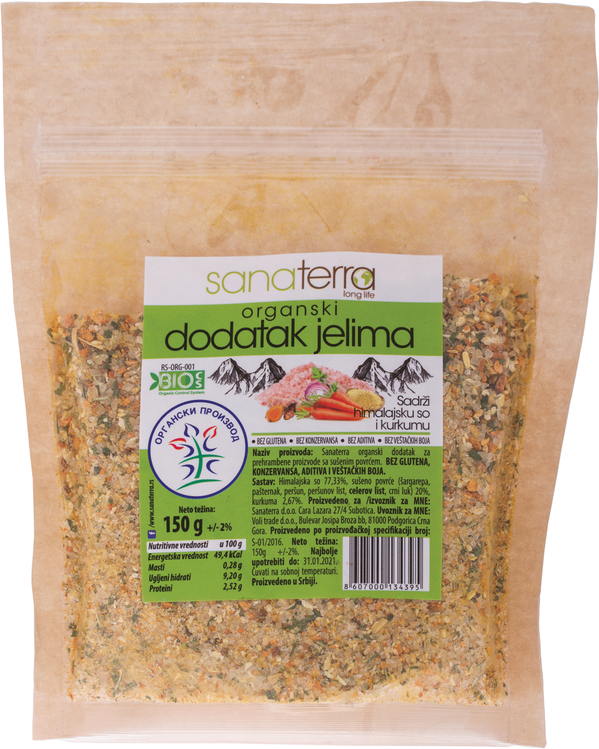 SANATERRA Organski dodatak jelima 150g-slika