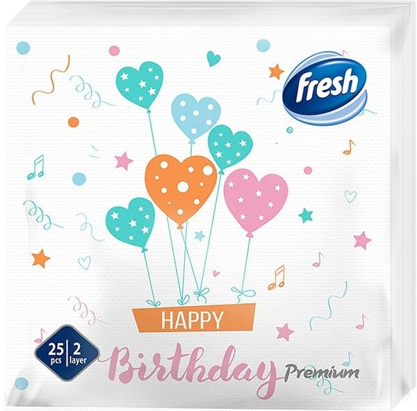 Salvete FRESH Happy birthday 2sloja 25kom-slika