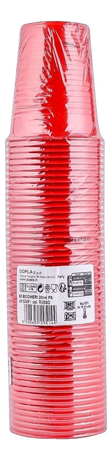 Plastične čaše DOPLA 200ml 50kom crvene-slika