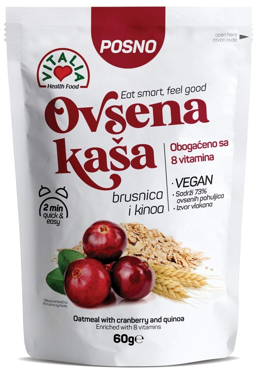 OVSENA KAŠA BRUSNICA I KINOA 60GR VITALIA-slika
