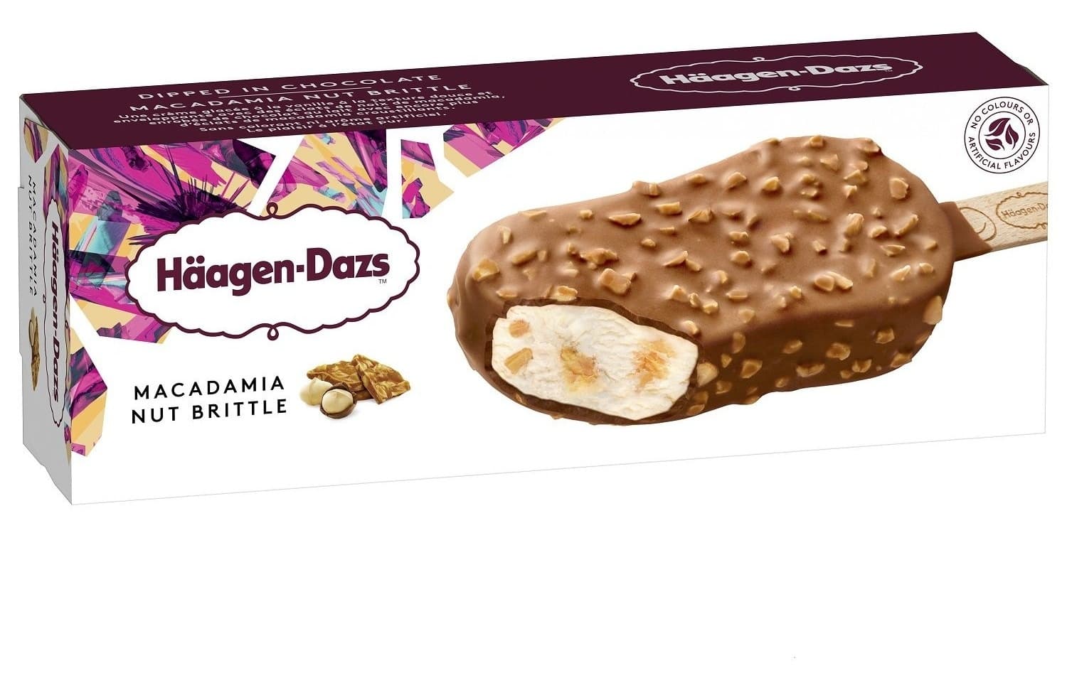 Sladoled HAAGEN DAZS macadamia nut brittle štapić 80ml-slika