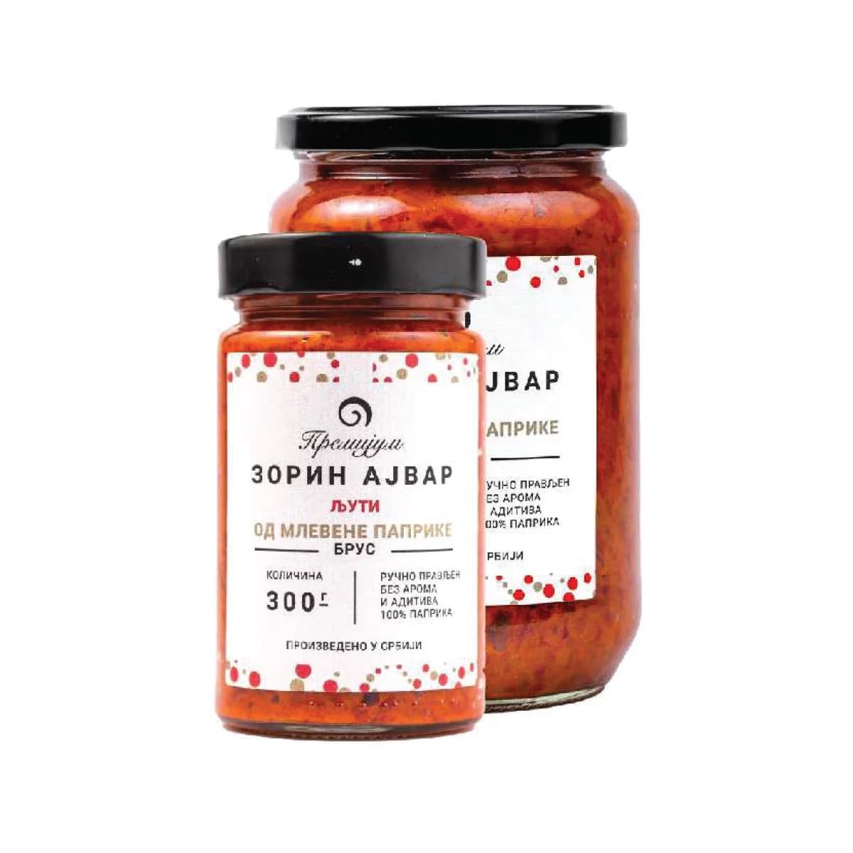 AJVAR OD MLEVENE PAPRIKE LJUT RUČNO PRAVLJEN BEZ AROMA I ADITIVA 100%PAPRIKA 300GR ZORIN AJVAR-slika