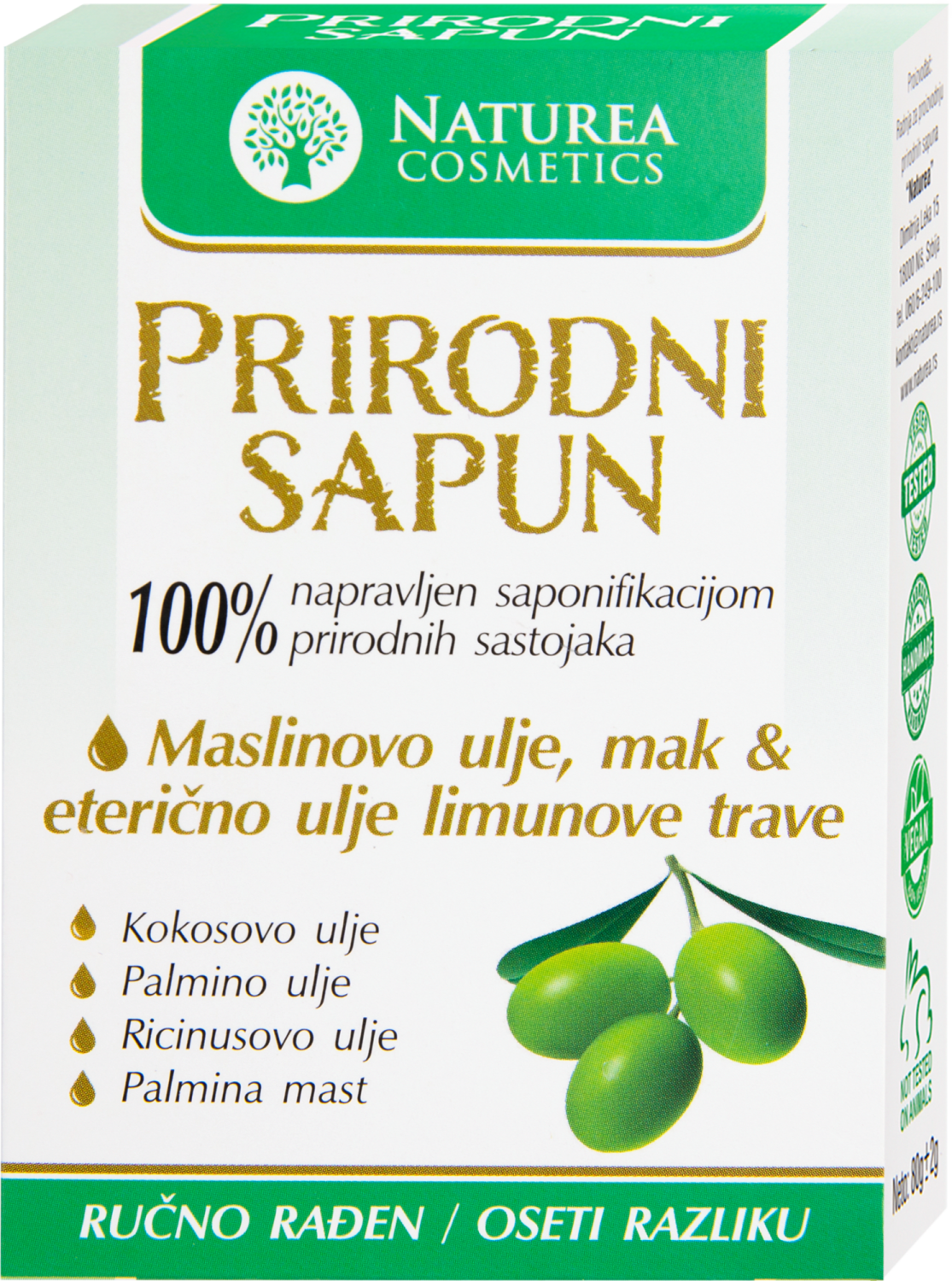 NATUREA COSMETICS maslinovo ulje prirodni sapun 80g-slika