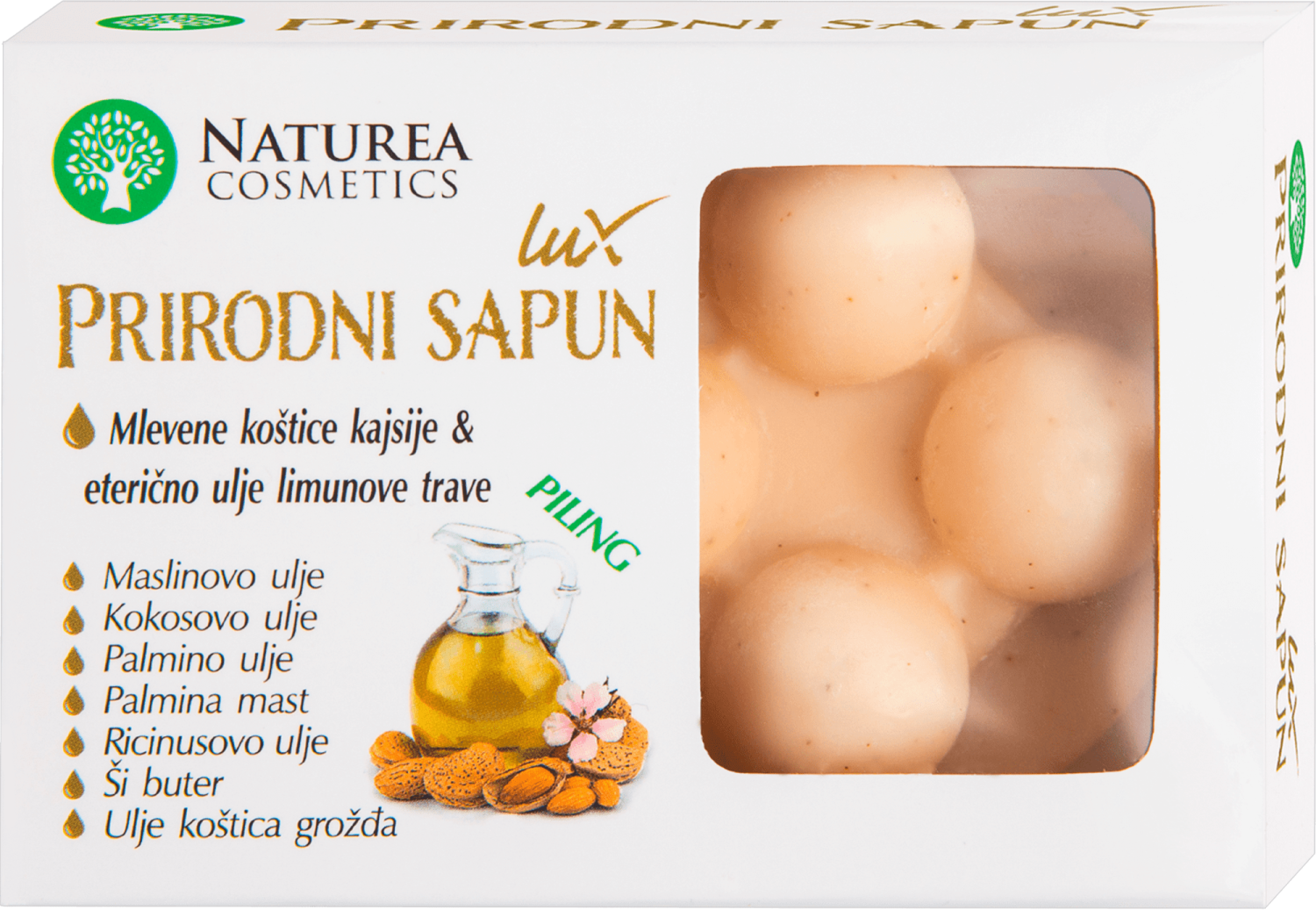 NATUREA Cosmetics lux prirodni sapun masažer 115g-slika