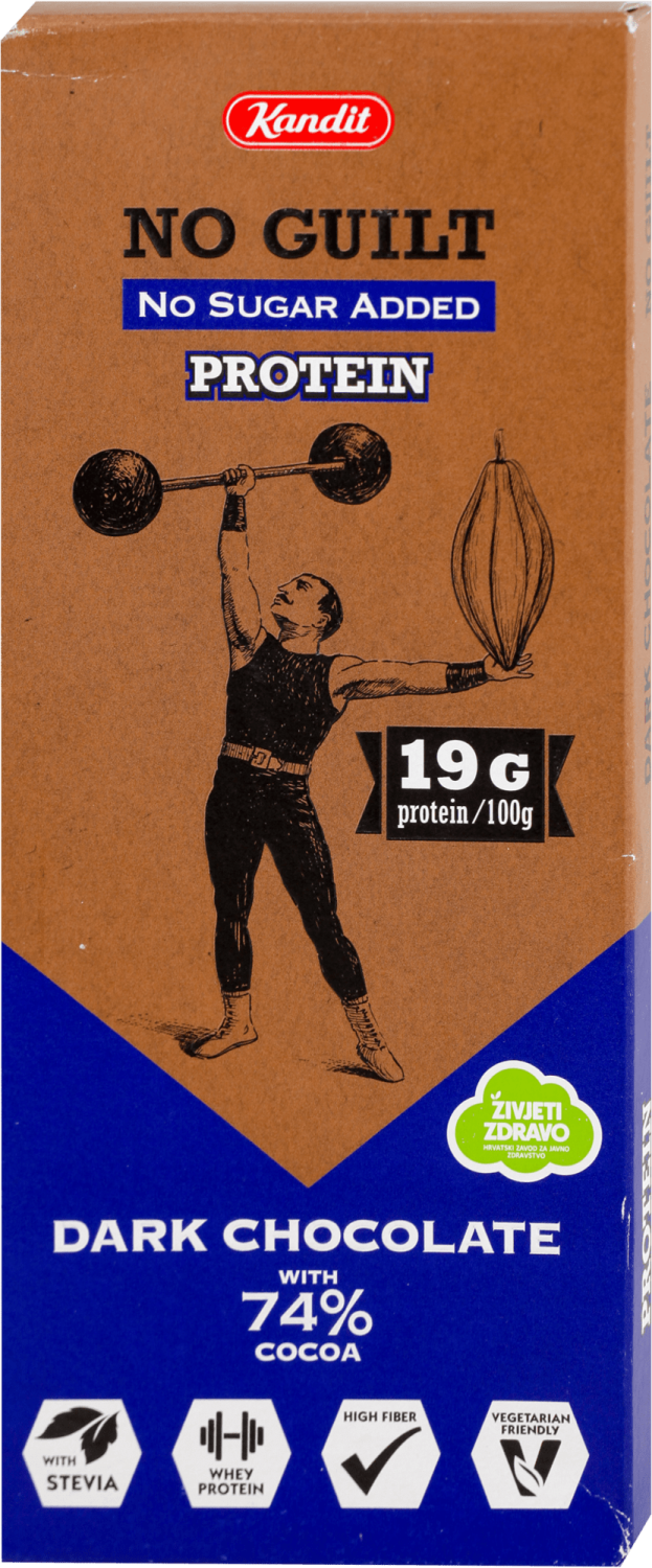 ČOKOLADA DARK PROTEIN NG 80G KANDIT-slika