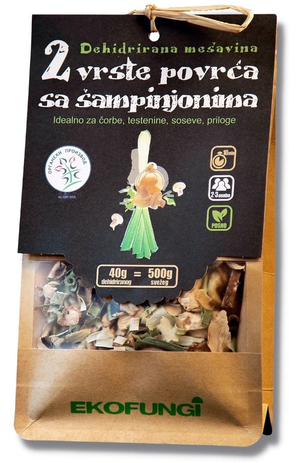 EKOFUNGI Pasta rižoto mix organske pečurke i povrće 40g-slika