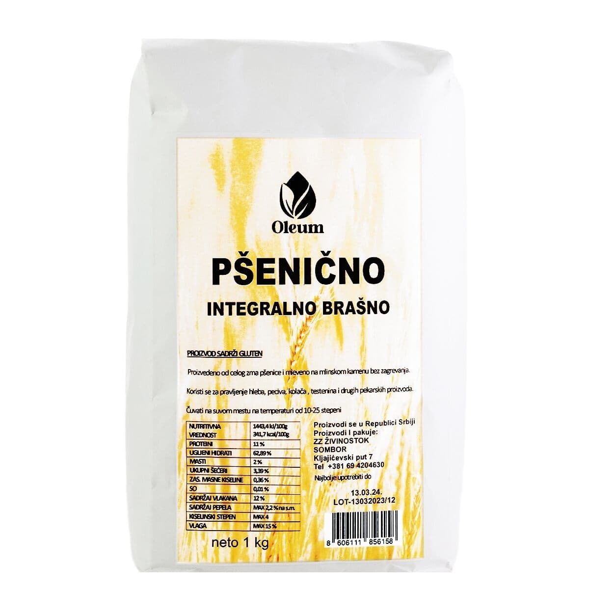Integralno brašno OLEUM pšenično 1kg-slika