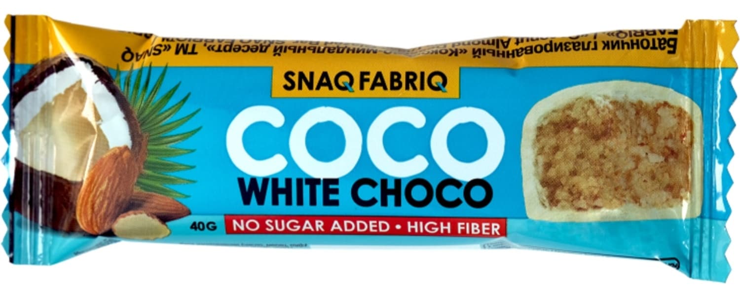 Proteinski bar SNAQ FABRIQ kokos bela čokolada 40g-slika