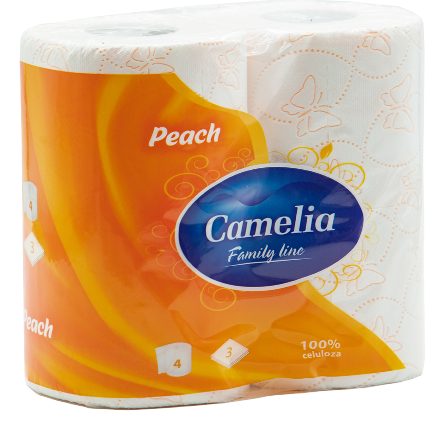 Toaletni papir CAMELIA breskva 3sloja 4kom-slika