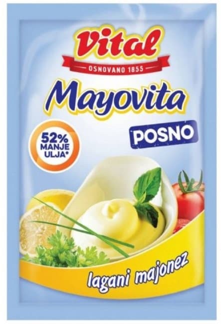 Majonez VITAL Mayovita light kesa 180g-slika