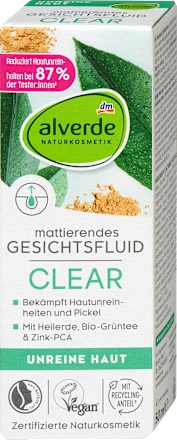 ALVERDE Clear fluid za lice glina i organski zeleni čaj 50ml-slika