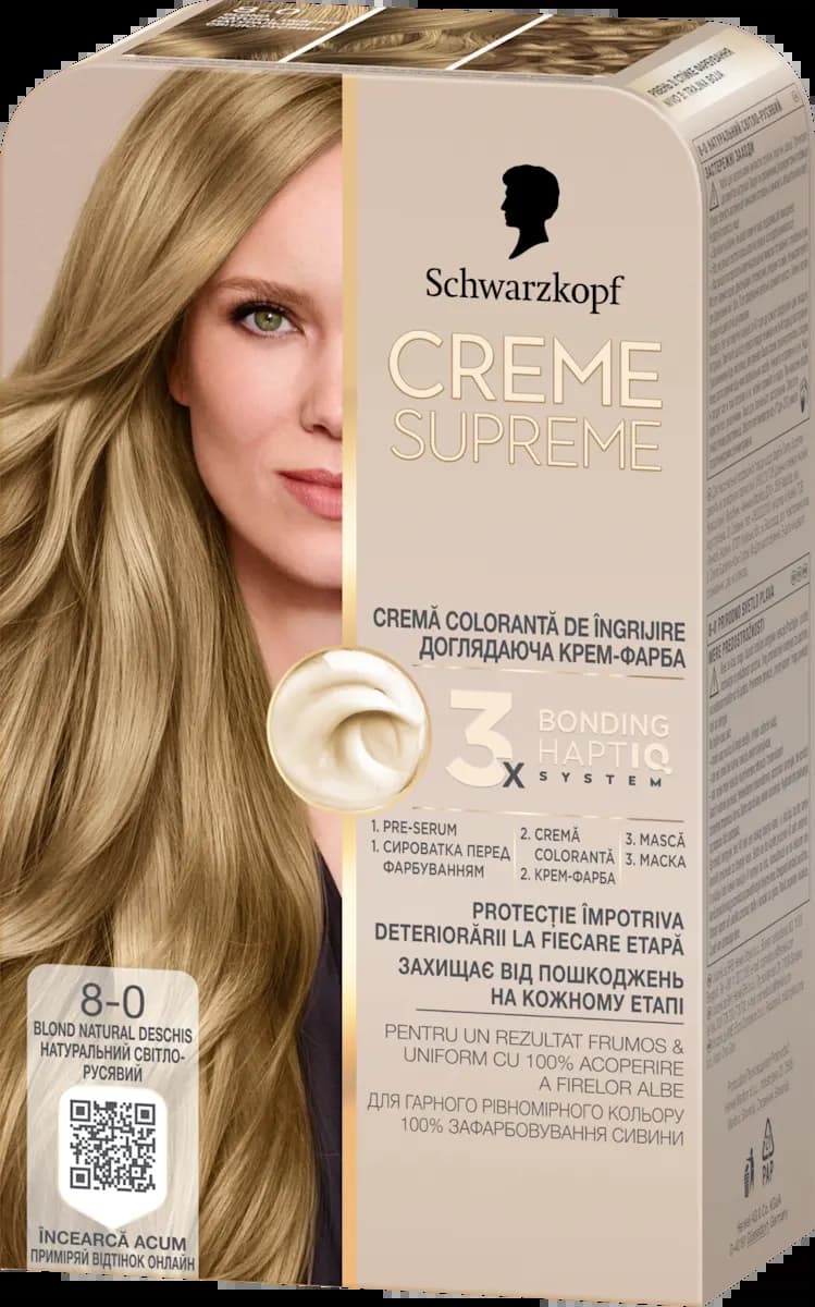 SCHWARZKOPF Creme Supreme farba za kosu 8-0 blond natural-slika